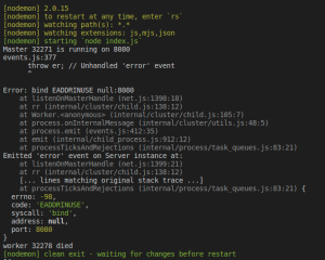 Solve NODEJS Error: bind EADDRINUSE HOST:PORT